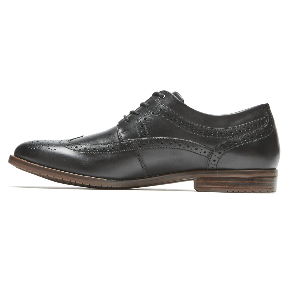 Rockport Mens Oxfords Black - Style Purpose 3 Wingtip - UK 217-EPWIFQ